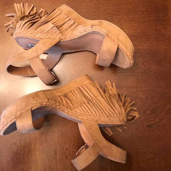 Not Rated tan faux suede wedges - Picture 3 of 7